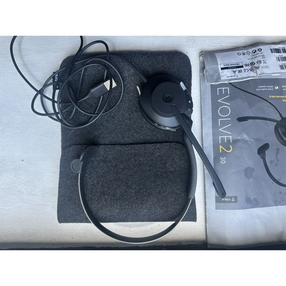 Jabra Evolve2 30 Black Wired Headset USB-A ‎ MA Mono Open Box